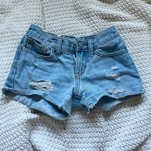 Light blue denim shorts